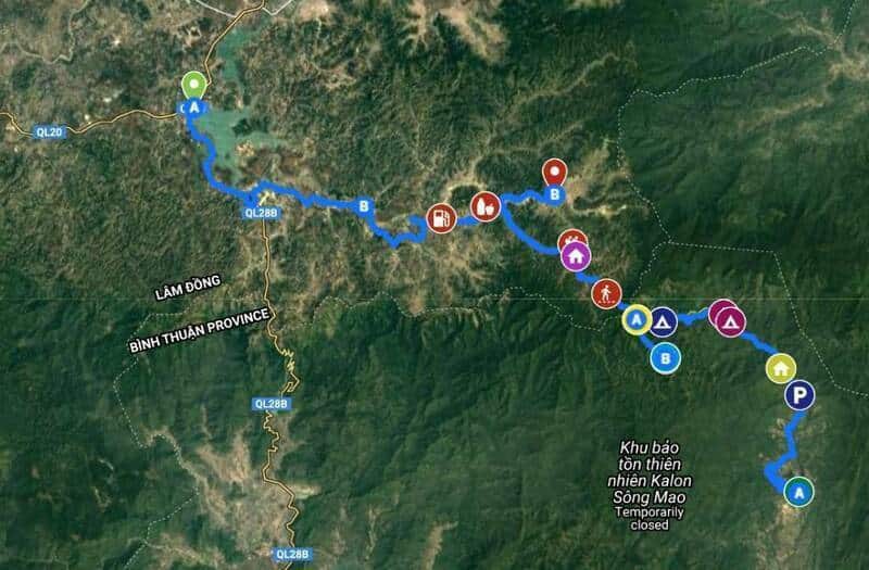 Bản đồ trekking Tà Năng Phan Dũng (Nguồn Internet)