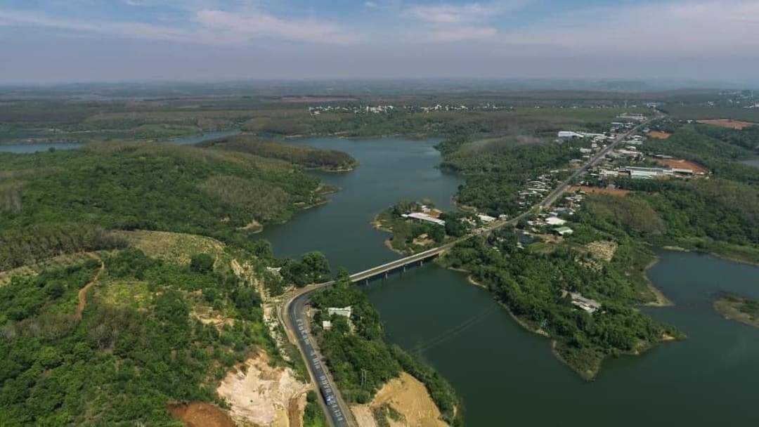 Cầu 38 Bình Phước có vị trí bắc ngang vùng ngập nước hồ Thác Mơ